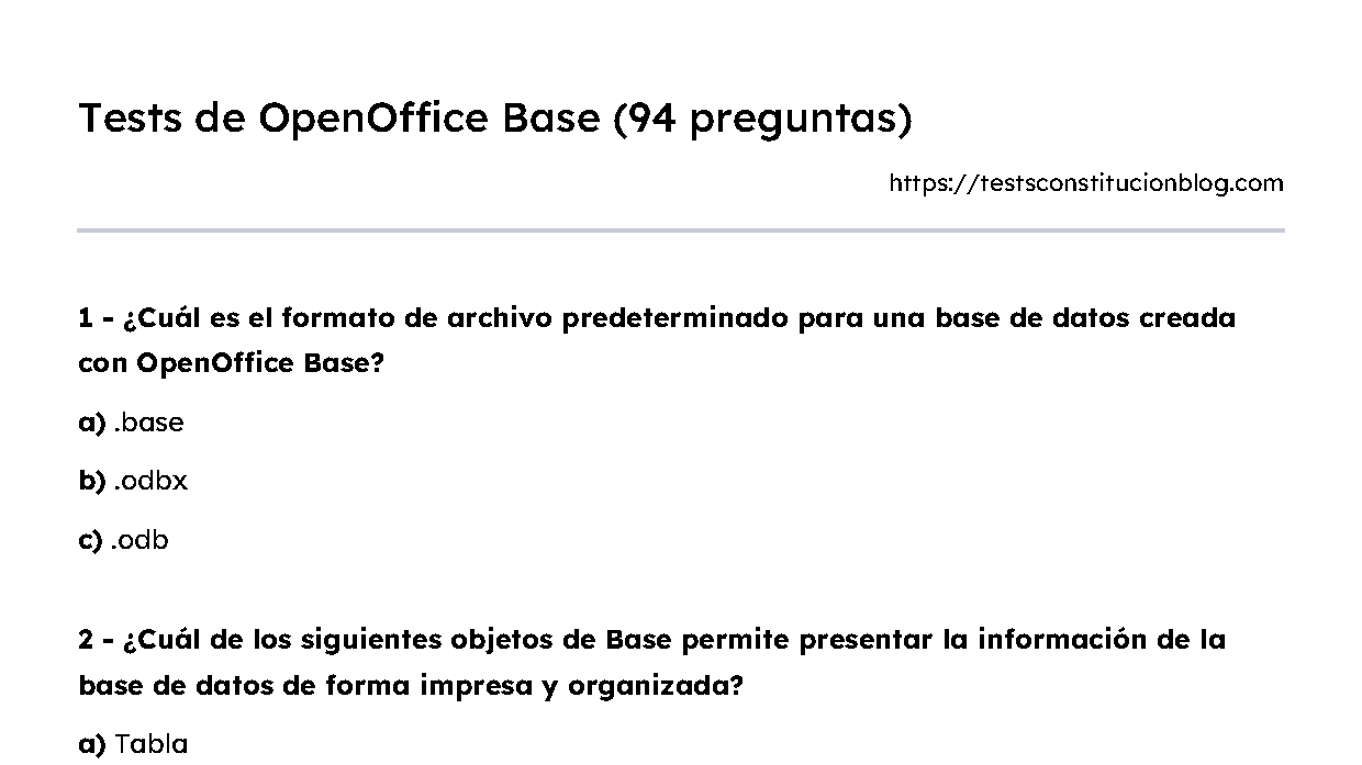 Tests de OpenOffice Base